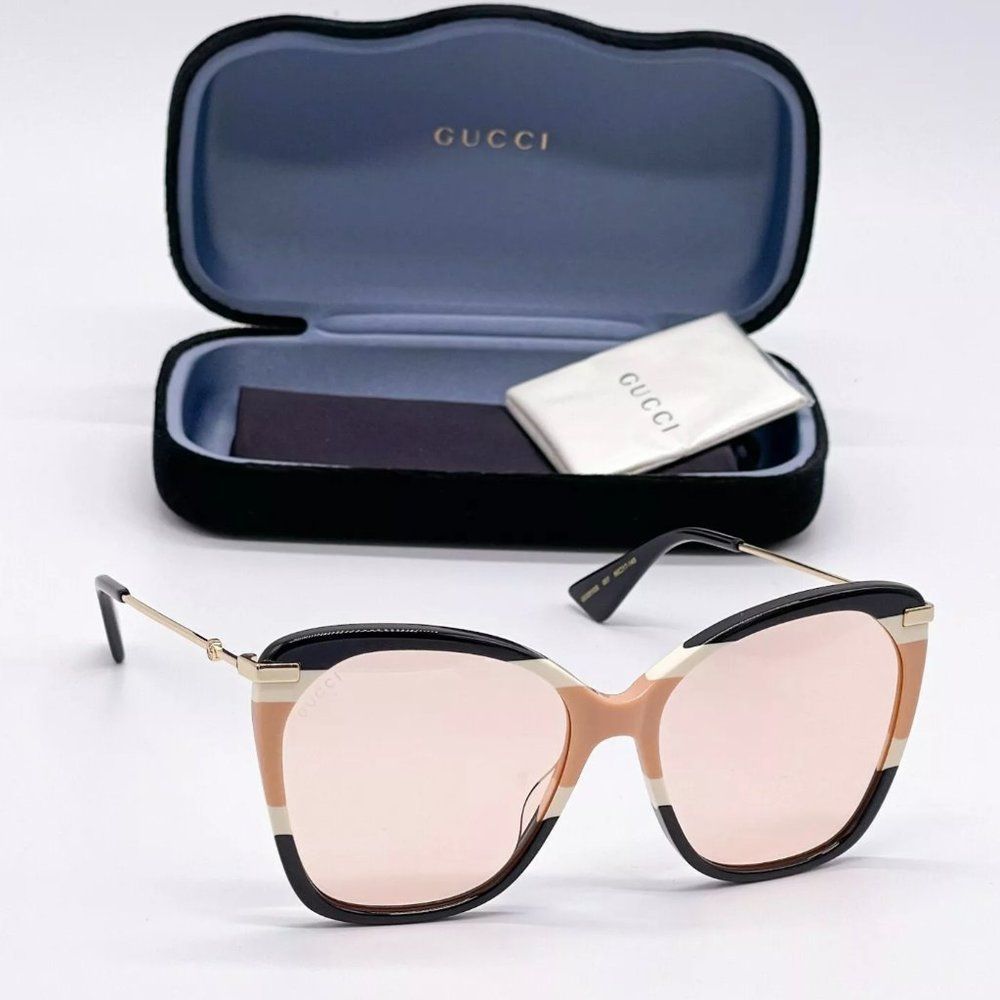 Sale! New Gucci Women's 56mm Black and Beige Sunglasses!